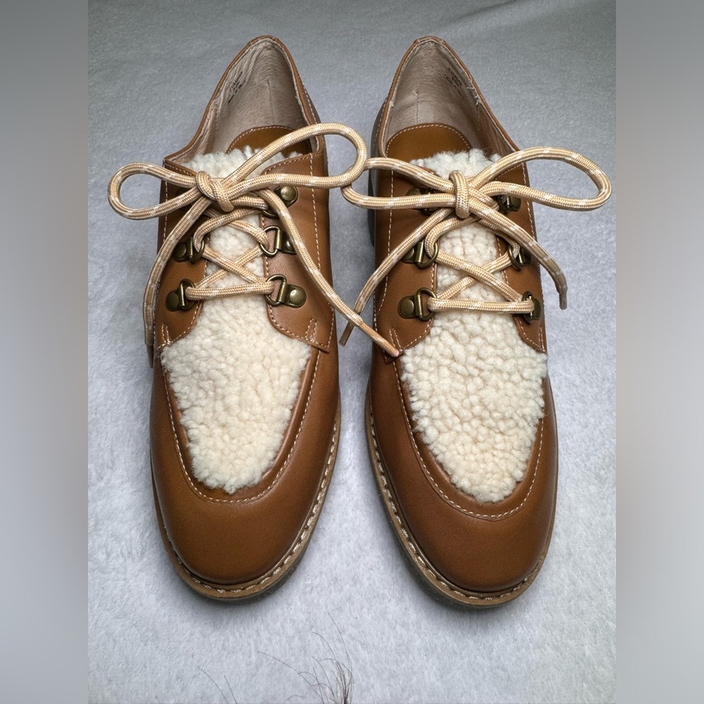 Donald Pliner Evans Sp 43 Womens Leather Shearling Oxfords NEW WITHOUT TAGS - Picture 2 of 5